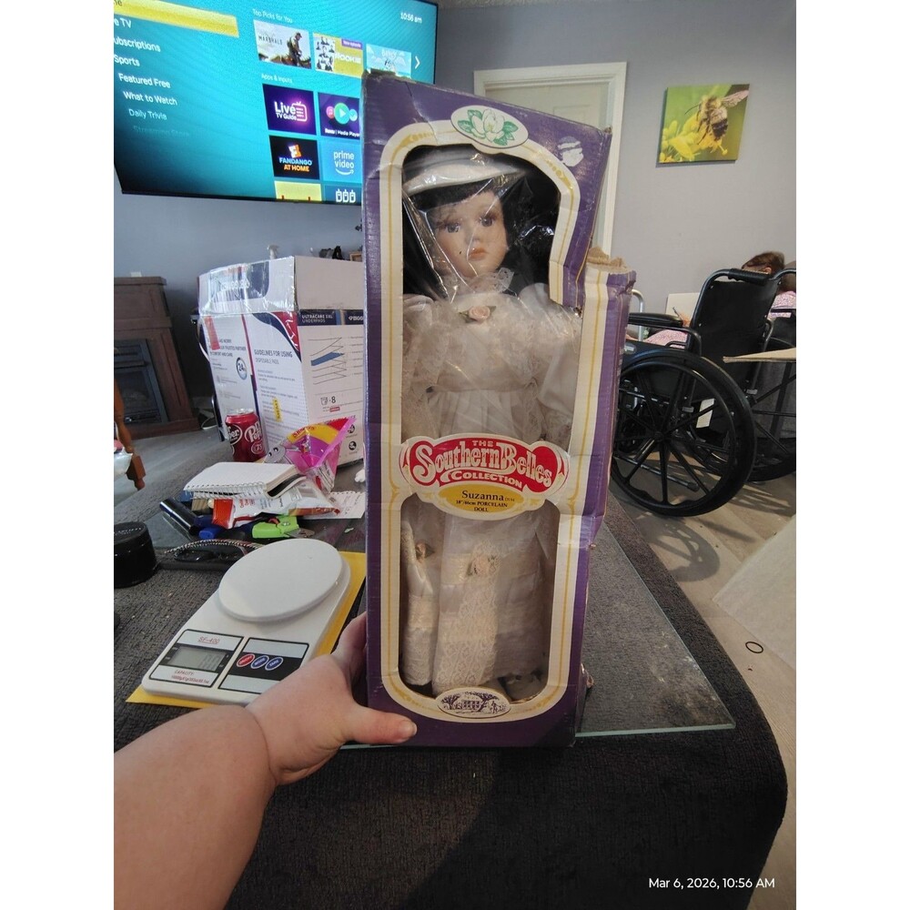 Vintage Southern Belles Collection “Suzanna” 18" Bisque Porcelain Doll w/ Box...